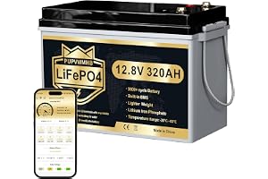 LiFePO4-batteri 12V 320Ah med Bluetooth, BMS 200A, upp till 15000 cykler, max 4096Wh, lågtemperaturskydd, djupcykel, kompakt design, för husbil, solenergi, elmotor