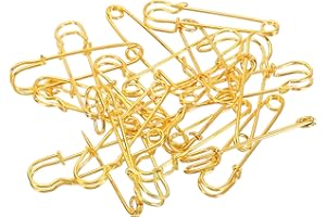 YOKIVE 20pz Spille Sicurezza, Grandi Spille Cucito in Metallo | Realizzazione Artigianato, Ottimo per Abbigliamento, Maglia, Cucito (Tono Oro, 1,5 Pollici)