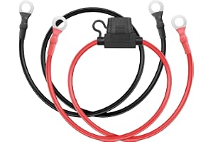 O Ring Öljettterminal batteri boostkabel YACSEJAO 10 AWG 8,4 mm O ringterminal kraftig boost-sladd med 30 A säkring (3 fot)