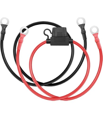 Cavo Batteria WATTSTUNDE 6 Mm² Con Fusibile 30 A – 1,5 M Per Solare A Regolatore Di Carica