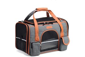 PETCUTE Nosidełko dla kotów, zatwierdzone przez linie lotnicze torba dla zwierząt domowych, dla małych i średnich kotów, oddychająca torba do noszenia dla psa, kota z otworem na górze i z boku, pasek na ramię, nosidełko podróżne dla zwierząt domowych z wyjmowaną matą polarową