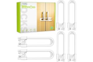 TRILINK 6er Pack Kindersicherung Schrank Wiederverwendbare, U-förmige Schranksicherung Baby, Türsicherung Kinder, Baby Sicherung für Schränke, Tür, Schubladen, Kühlschrank, Knopf, Griff, Einfach zu Verwenden