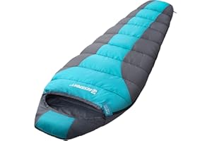 Bessport Saco de Dormir para Acampar para Adultos 3 Estaciones Ultraligero en Ligero Saco de Dormir de Momia cálido y cómodo para Trekking Deportes y Actividades al Aire Libre Senderismo