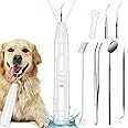Ganciu Dog Plaque and Tartar Remover,Ultrasonic Plaque Remover for Teeth with LED Light,3 Modes Low Noise Sonic Dog Tooth Cleaning Kit Tool for Pet Dental Care,White
