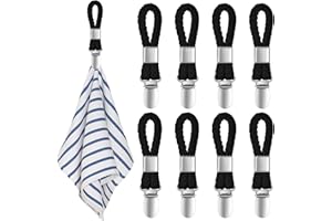 XIANGPICA 8 Piezas Pinzas para Toallas, Clips para Paños de Cocina, Ganchos Perchas para Toallas de Té para Baño Cocina Colgar Colgando Toallas (negro)