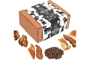 Dewkes Classic Dog Treat Gift Box | Natural Grain-Free & Hypoallergenic | Chicken Jerky, Porky Scratchings, Fishy Bites & Beefy Stick + Activity & Games Card | Gift-Ready Mixed Treats