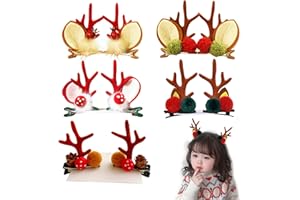 SYKEROUT 10 horquillas para el pelo de asta de ciervo navideño, horquillas para el pelo para Navidad, accesorios de Navidad para mujer, horquillas con cuernos de Navidad, joyas para el cabello para niñas,