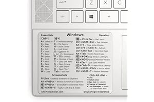 SYNERLOGIC Autocollant de raccourci clavier de référence pour Windows PC | Vinyle adhésif sans résidus pour tout PC, ordinateur portable ou bureau | Feuille de triche pour raccourcis Windows