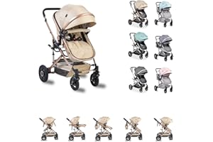 Moni cochecito Ciara capazo asiento deportivo bolsa pañales asiento reversible, color:beige