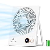 ISILER Small Desk Fan, 1200mAh Portable USB Fan with 3 Speeds Airflow, Small Personal Fan with 180° Adjustable Tilt Angle, Co