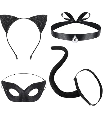 Awydky Cerchietto per capelli in pizzo pieghettato da donna con orecchie da gatto per scattare foto accessori per capelli colore nero fasce per cosplay per donna fascia per cosplay orecchie da gatto