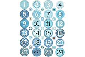 DIELIANHUA Advent Calendar Stickers Numbers, Advent Calendar Stickers 1-24, Stickers Advent Calendar Numbers, Advent Calendar Numbers, for Advent Calendar Crafts and Filling