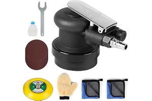 SWAWIS 75mm Rundslipmaskin Tryckluft, 12000RPM, Excentricitet 5 mm, Kompletta Tillbehör, Excentrisk Tryckluftslipmaskin för S