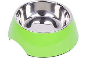DDOXX Comedero Perro, Antideslizante | Muchos Colores y Tamaños | para Perros Pequeño, Mediano y Grande | Bol Accesorios Acero INOX-Idable Melamina Gato Cachorro | Verde, 160 ml