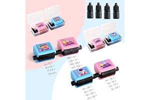 Aohcae Roller Digital Teaching Stamp, 4Pcs Math Educational Stamp Addition Subtraction Multiplication Division Within 100 Reusable Calculation Roller Stamp for Preschool Kindergarten Primary School