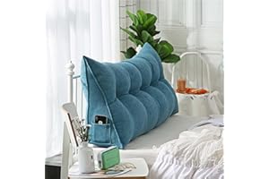 YSZBD Rückenstützkissen Rückenkissen Bett Lesekissen Für Bett Und Sofa Rückenkissen Keilkissen Sofa Bettkissen Rückenlehne Lesekissen Removable Cover,#2sea​​blue-100x50x20cm
