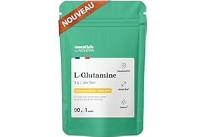L-Glutamine Pure en Poudre 90g, Acide Aminé pour la Récupération Musculaire, Immunité, Énergie & Confort Digestif, Avec Vitamine B6 & D3, Cure de 1 mois, Fabriqué en France, Essentials by Novoma