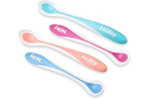 Nuby - Hot Safe Cuillère à Capteur de Chaleur pour Bébé - Couleur non sélectionnable - Pack de 4 - 3+ mois