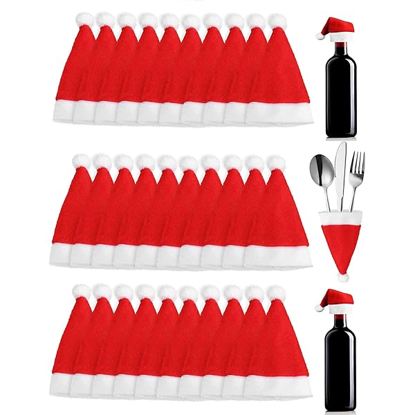 Mini Sucette Decoration 60 Pièces Bonnet Et Echarpe De Noël Set, Chapeau Et Écharpe Mini Accessoires De Noel