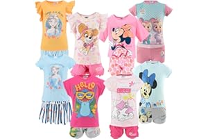 Characters Cartoons - Bambina - Completo Coordinato Beach Set 2 pz T-Shirt Maglia Maglietta e Pantaloncino