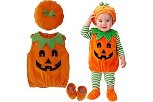 Hifot Pumpa utklädnad bebis, bebis, flicka, pojke, pumpa, romper, hatt, halloween, barn, karneval, maskeraddräkt