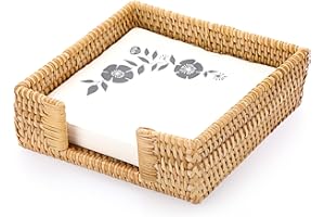 IGNPION Portatovaglioli in rattan, vassoio porta tovaglioli in tessuto, dispenser di carta velina, decorazione da tavolo, vassoio per cucina, sala da pranzo, bar, feste, moderno portatovaglioli per