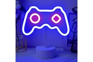 JEMESI Gamer Room Neon Sign - LED Game Neon Sign with Base, USB/Battery Powered Gamers Neons Light for Teen Boy Room Decor - Best Gamer Gifts for Boys, Kids