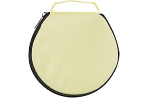 ELEZAY Small CD Case Storage Wallet DVD Disc Dividers Folder Holder Round Oxford Bag 20 Capacity Beige
