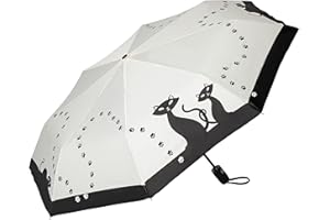 VON LILIENFELD parasol kieszonkowy czarne koty wiatroodporny automatyczne otwieranie-zamykanie stabilny lekki kompaktowy