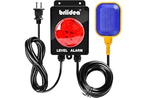 Briidea Sump Pump Alarm, Indoor/Outdoor High Water Septic Tank Alarm with 110dB Loud Alarm and Large LED Indicator, 10ft Level Float Switch, Ideal for Septic Sump Pump Pond Water Tank