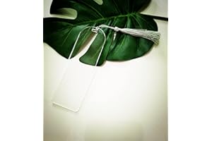 MEYA Lot de 10 marque-pages vierges en acrylique avec mini pompons pour projets de bricolage et étiquettes de cadeaux (transparent) BA20