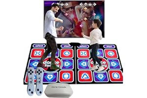 DAMCOOLA Dance Mat for Adults and Kids - Wireless Dance Pad Game for TV, Fun Kids Dancing Exercise game,Plug and Play,Birthday Ideas for Girls and Boys,Red