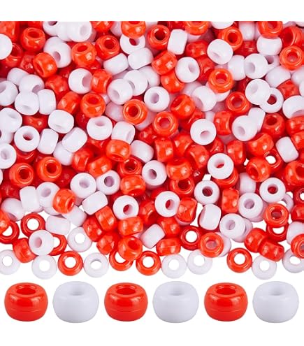 1200 Bunte Kunststoffperlen In Rot, Weiß, Blau – Ideal Für Patriotischen Schmuck Zum 4. Juli & DIY-Projekte