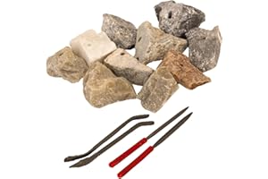 artdee® Speckstein Set mit 2 Feilen und Raspeln – Specksteine (10 Stück) und Werkzeug zum Schnitzen und Feilen – einfache Bearbeitung für Anfänger und Profis – Speckstein Schmuck kreieren