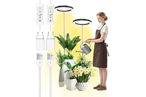 ‎BEAUTIEBEAM Beautiebeam Wachstumslampe für Zimmerpflanzen LED Grow Light Full Spectrum,35~155cm Wachstumslampe höhenverstellbar,8/12/16Stunden Timer,10 Helligkeitsstufen,4 Meter Stromkabel,5V Adapter,Schwarz,2PCS