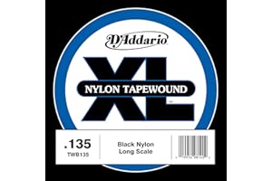 D'Addario TWB135 Nylon Tape Wound Bass Guitar Single String, .135