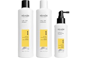 Nioxin System 1 - Hair Thickening System For Natural Hair with Light Thinning - Biotin & Niacinamide - Shampoo, Conditioner, Serum