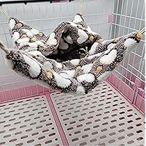 Small Animal Hanging Hammock & Sleep Sack - Cozy Fleece Bed For Ferrets, Guinea Pigs, Hamsters & More