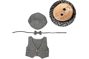Biitfuu Neugeborenes Baby Bowtie gestrickt Fotografie Kostüm Kleinkinder Jungen Fotografie Requisiten mit Gentleman Flat Cap