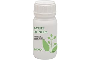 ECO TIERRA DE DIATOMEAS Bioky Aceite de Neem 250ml - 100% Puro - Virgen y Natural - Prensado en frío - [Multiusos para Jardín & Hogar] Protector Ecológico contra Insectos y Plagas