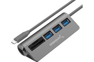 SABRENT Hub USB-C [5-in-1]: Lettore Schede SD, MicroSD | 3 USB 3.2 Gen 1 Compatibile con MacBook, Mac Pro/Mini, iMac, XPS, Surface Pro, Windows, Thunderbolt (HB-U3CR)