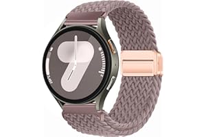 XMUXI 20mm Nylon Armband Kompatibel mit Samsung Galaxy 7/6/5/4 40mm 44m/Galaxy 6 Classic/5 Pro/4 Classic, Magnet Sport Uhrenarmband für Damen Herren Elastische Geflochtenes Lila