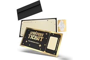 ‎FALKENHORN Falkenhorn® Mystery Ticket mit Rubbelsticker, Schwarze Rubbelkarte zum Ausfüllen & Verschenken, Geheimnisvolle Geschenkidee für Escape Room, Event, Spiel oder Überraschung –inkl. Umschlag - Made in DE