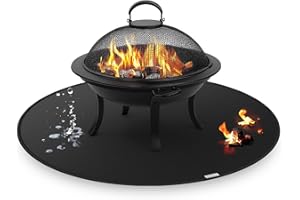 FIREWESS Tappetino Per Braciere Per Falò Singolo, Coperta Rotonda Sotto la griglia per griglia esterna, tappetino ignifugo, a prova di olio, impermeabile, accessori per barbecue(95 cm)