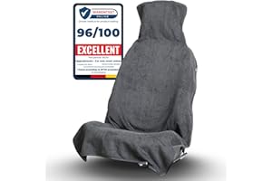 Upgrade4cars Ręcznik frotte na przednie siedzenia samochodowe, z bawełny, w kolorze szarym, do uprawiania sportu, pracy, na lato i zimę