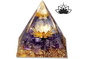 XIANNVXI Tour en verre de guérison en améthyste, tour d'orgonite, tour de fleurs de lotus en pierres précieuses, cadeaux spirituels pour femmes, cadeaux de bonne chance, choses sympas