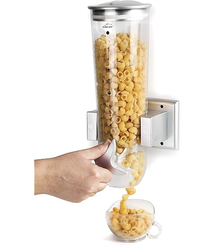 Dispenser Cerealie A Parete 3 Vasetti In ABS – Per Cereali, Caffè, Noci E Caramelle, Con Tazze Removibili