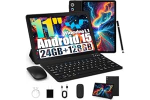 ‎LAPTOK Laptok Tablet, Android Tablet 11 Zoll mit 24GB RAM + 128GB ROM (1TB TF), Octa-Core, Widevine L1, WiFi 6 & BT 5.3, 6800mAh Akku, Dual Kamera – Tablet mit Tastatur, Maus, Stift & Hülle