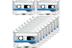 BEHOGAN 10 cassette audio vuote: nastri Empty Cassette, cassette audio vuote, basso rumore ad alta potenza 60 minuti, custodia in plastica trasparente per conferenze, seminari e scatti quotidiani