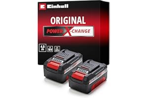 Einhell 18V 4.0Ah Lithium-Ion Battery Twin Pack Power X-Change 2 x 4.0Ah Batteries, Universally Compatible With All Einhell PXC Power Tools And Garden Machines